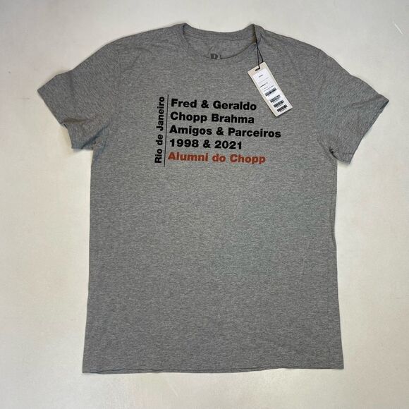 Reserva Rio De Janeiro Fred & Geraldo Graphic T-shirt Men Medium Gray NWT - Picture 1 of 6
